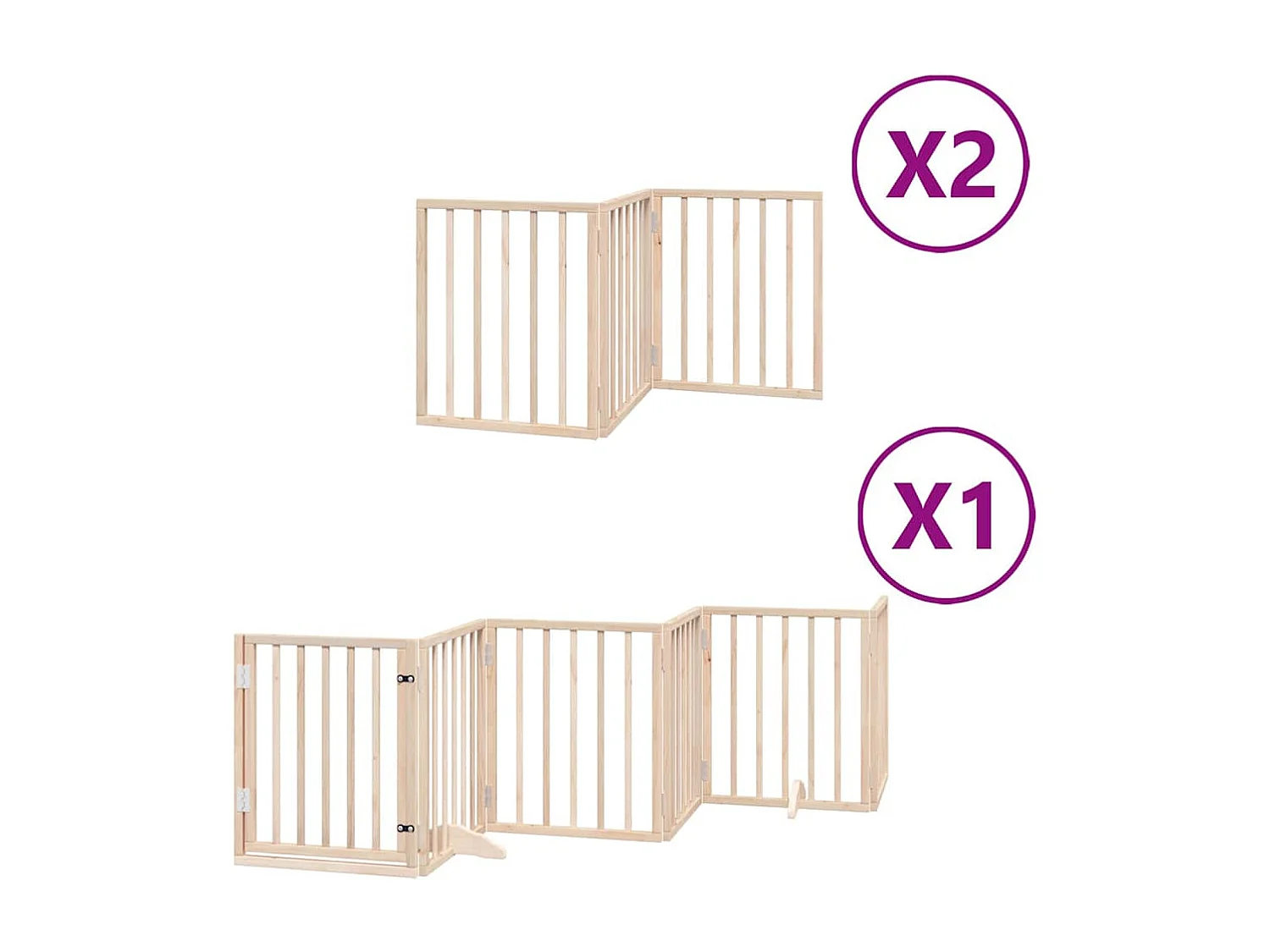 Puerta para perros plegable 12 paneles madera de álamo 600 cm