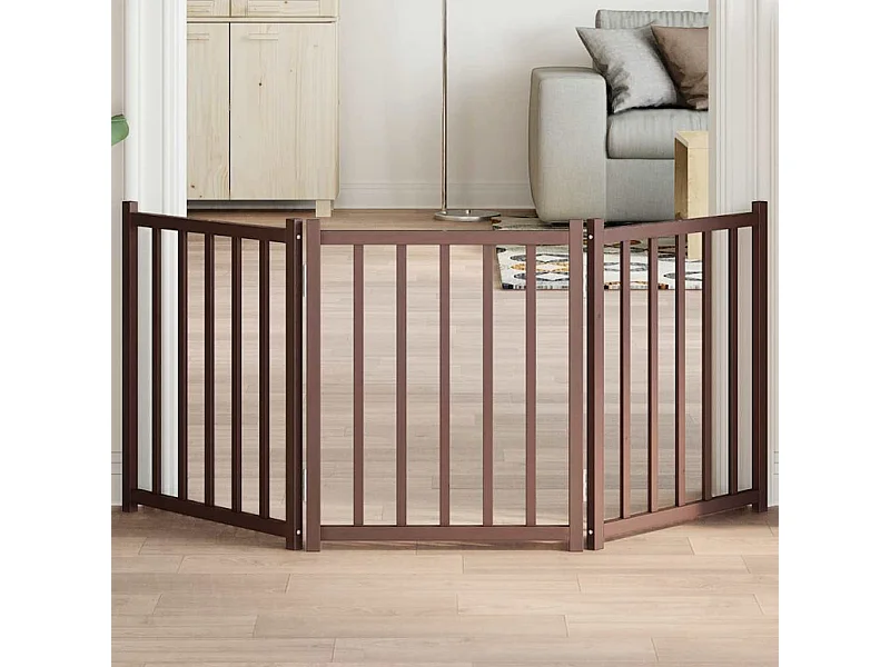 Barrière pour chien pliable 3 panneaux 150 cm bois sapin massif