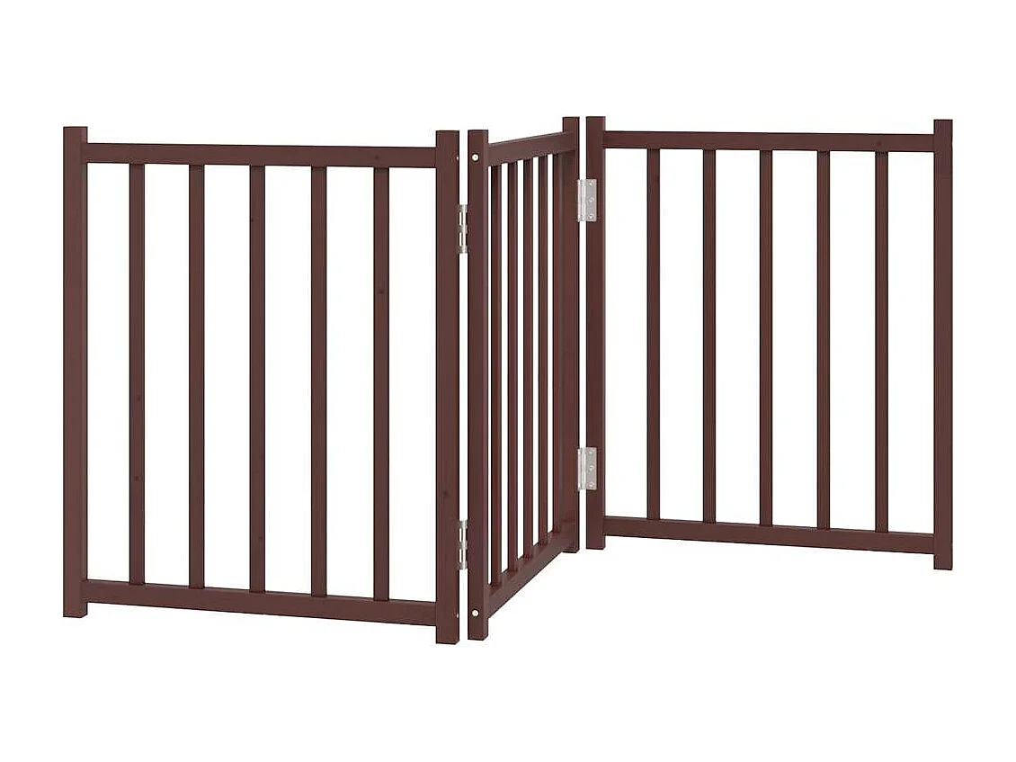 Barrière pour chien pliable 3 panneaux 150 cm bois sapin massif