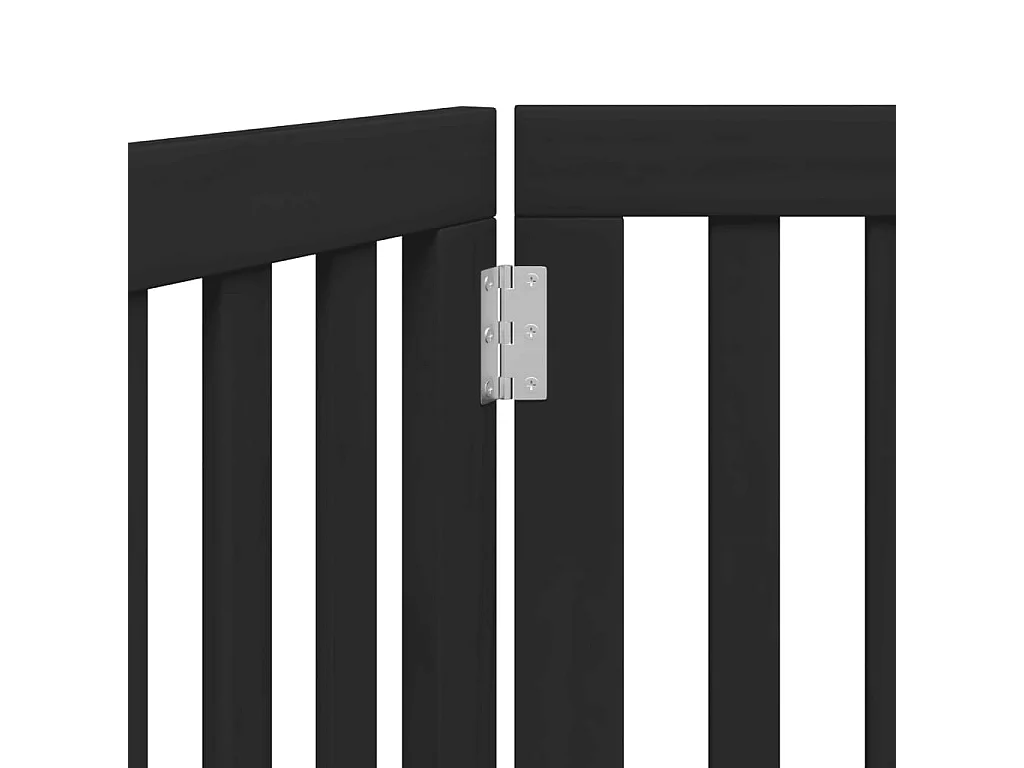 Barrière pour chien pliable 3 panneaux noir bois de peuplier