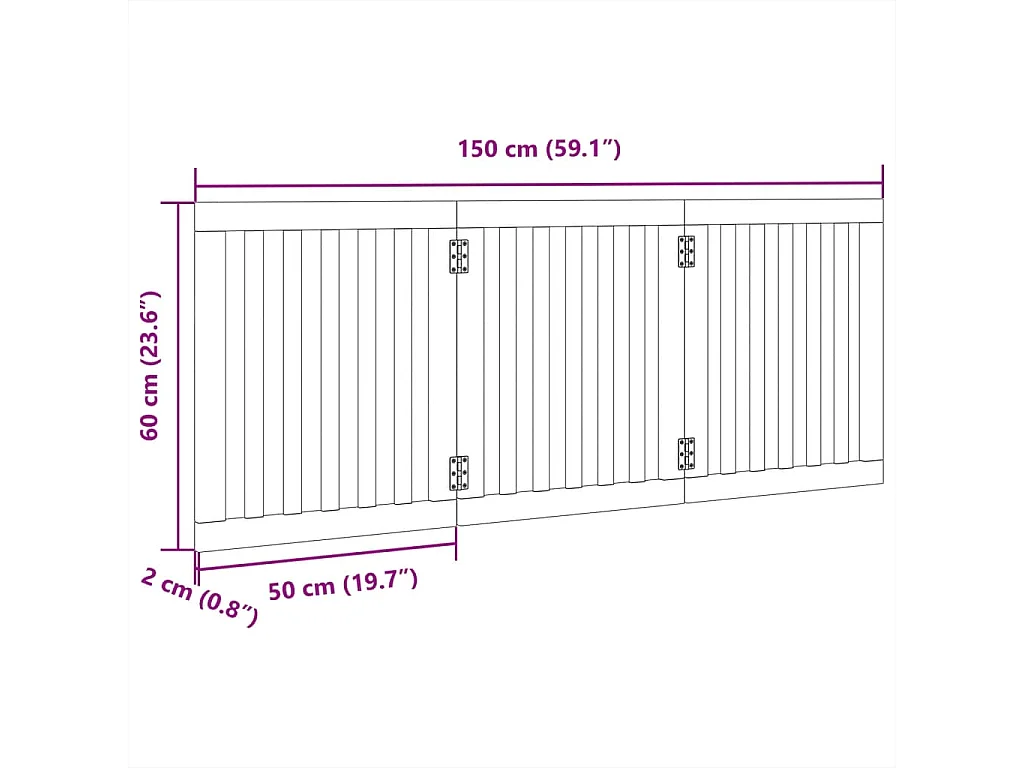 Barrière pour chien pliable 3 panneaux noir bois de peuplier