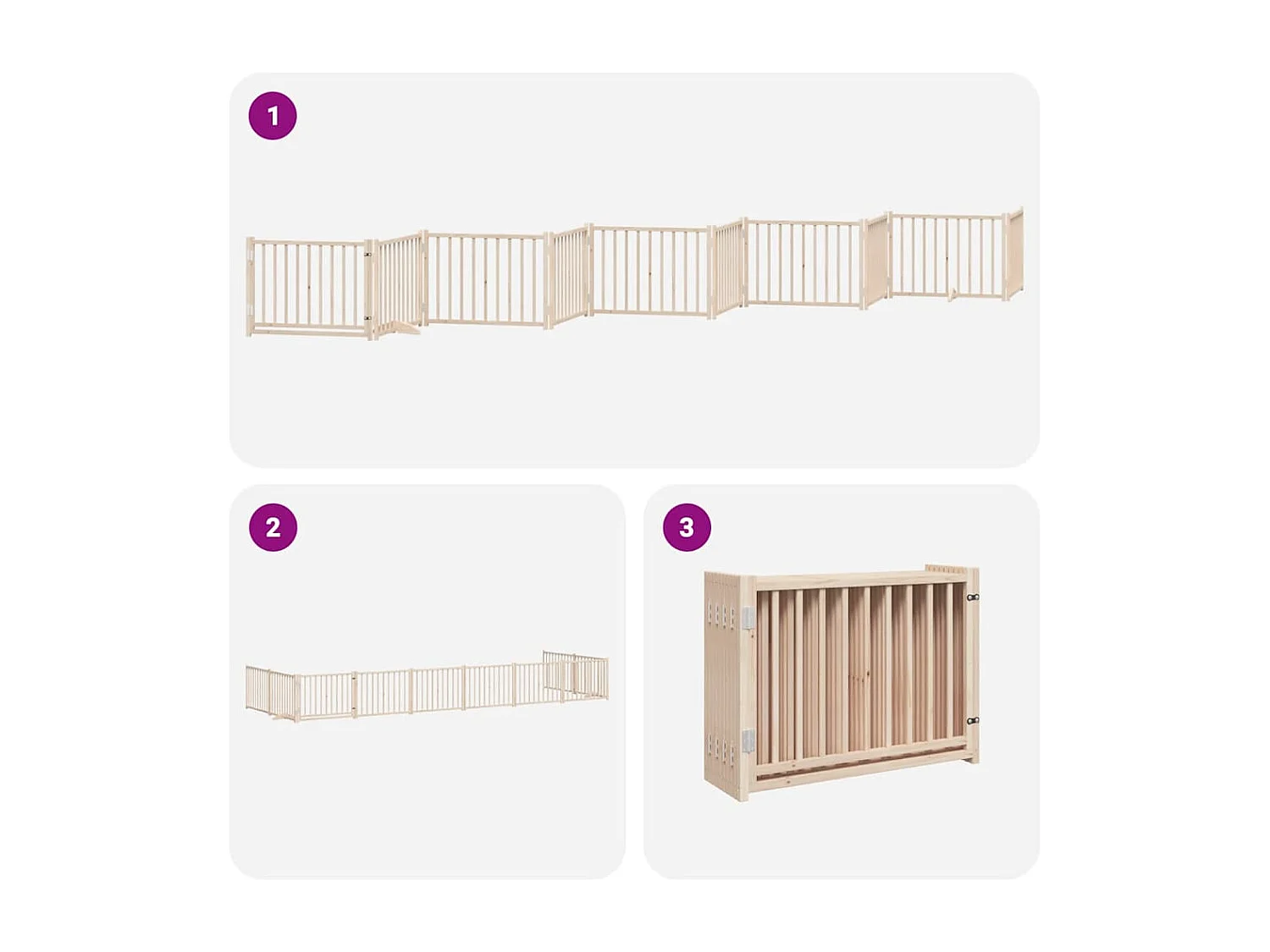 Portão para cães com porta dobrável 10 painéis 800 cm álamo