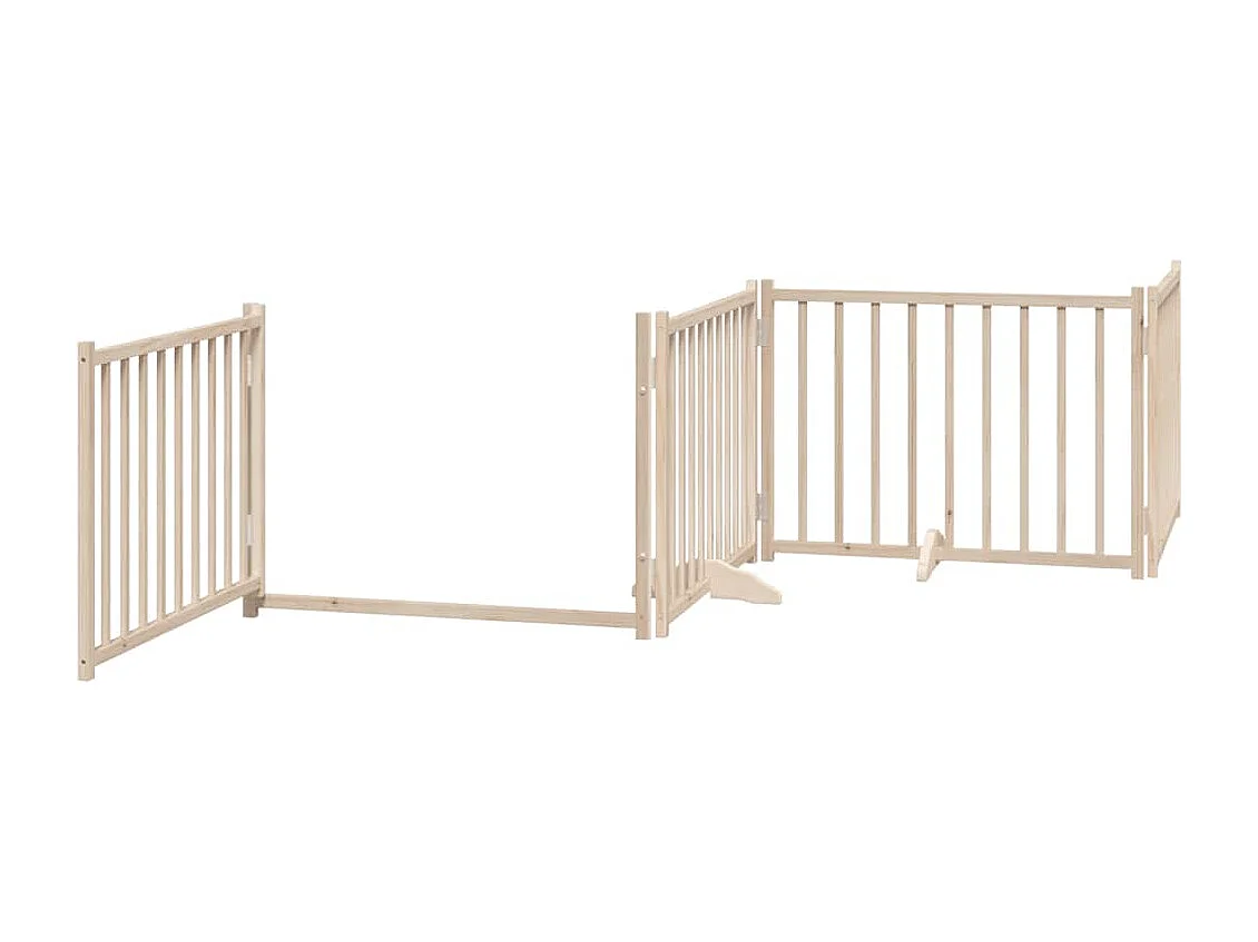 Barrière pour chien porte pliable 10 panneaux bois de peuplier