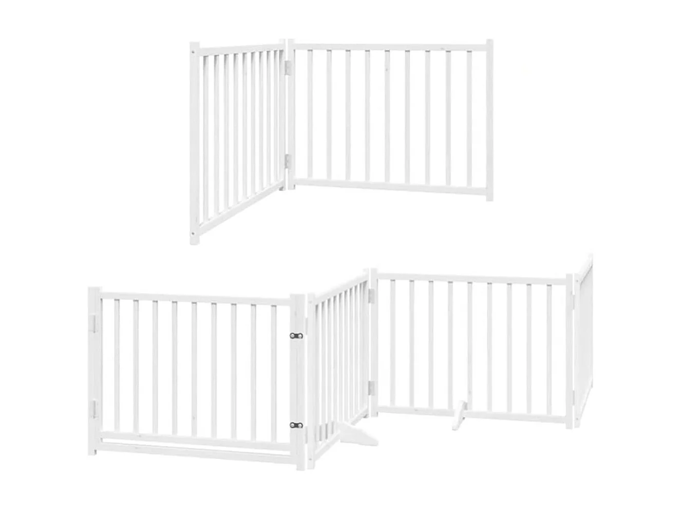 Barrière pour chien porte pliable 8 panneaux blanc bois peuplier