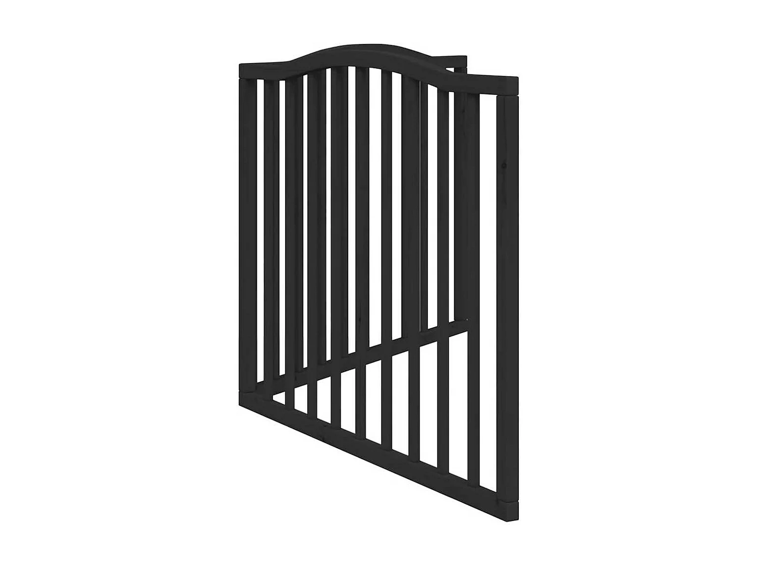 Barrière pour chien pliable 2 panneaux noir bois de peuplier