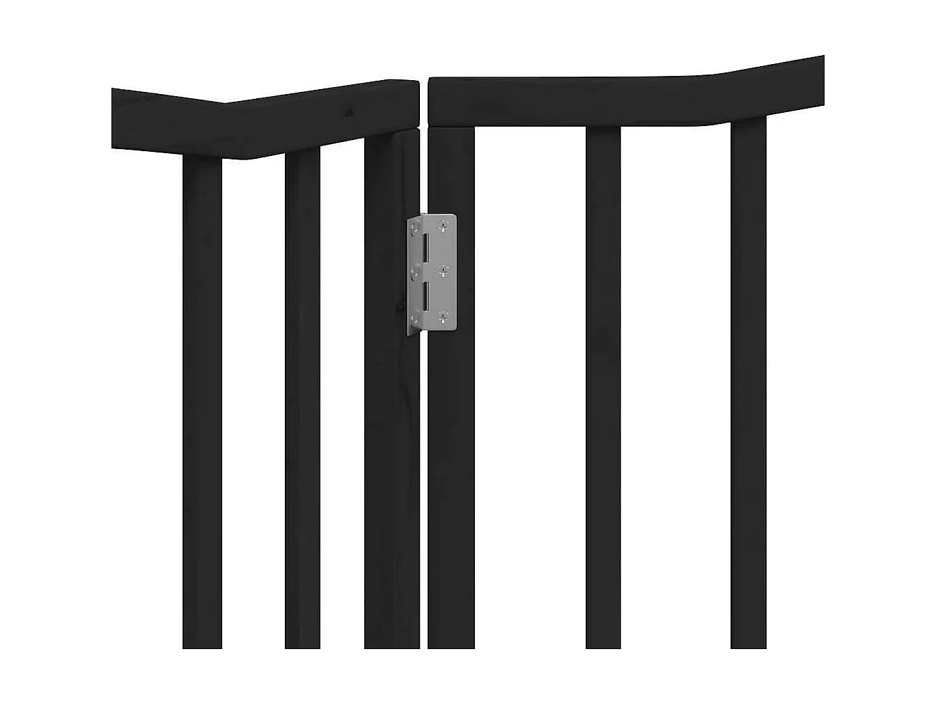 Barrière pour chien pliable 2 panneaux noir bois de peuplier