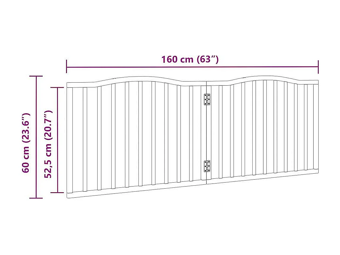 Barrière pour chien pliable 2 panneaux noir bois de peuplier