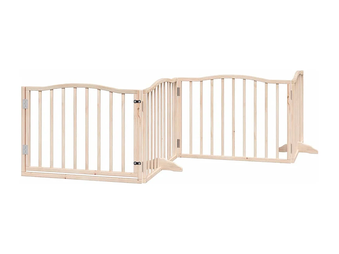 Puerta para perros plegable 8 paneles madera de álamo 640 cm