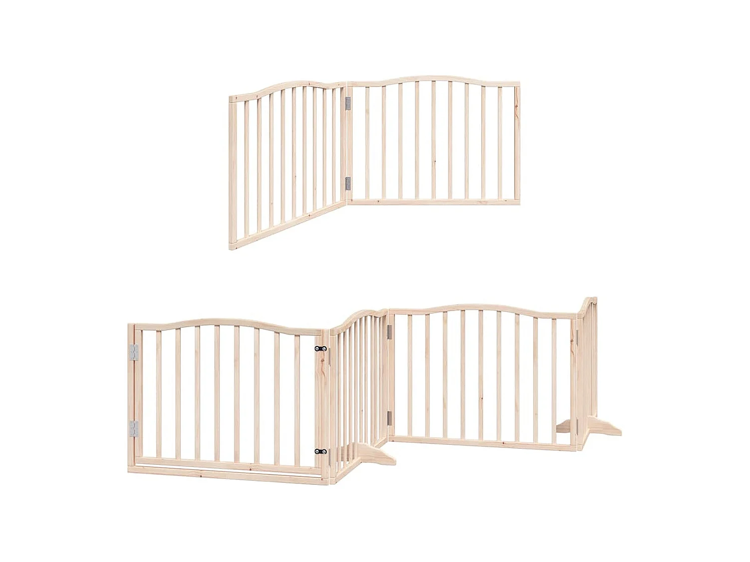 Barrière pour chien porte pliable 8 panneaux bois de peuplier