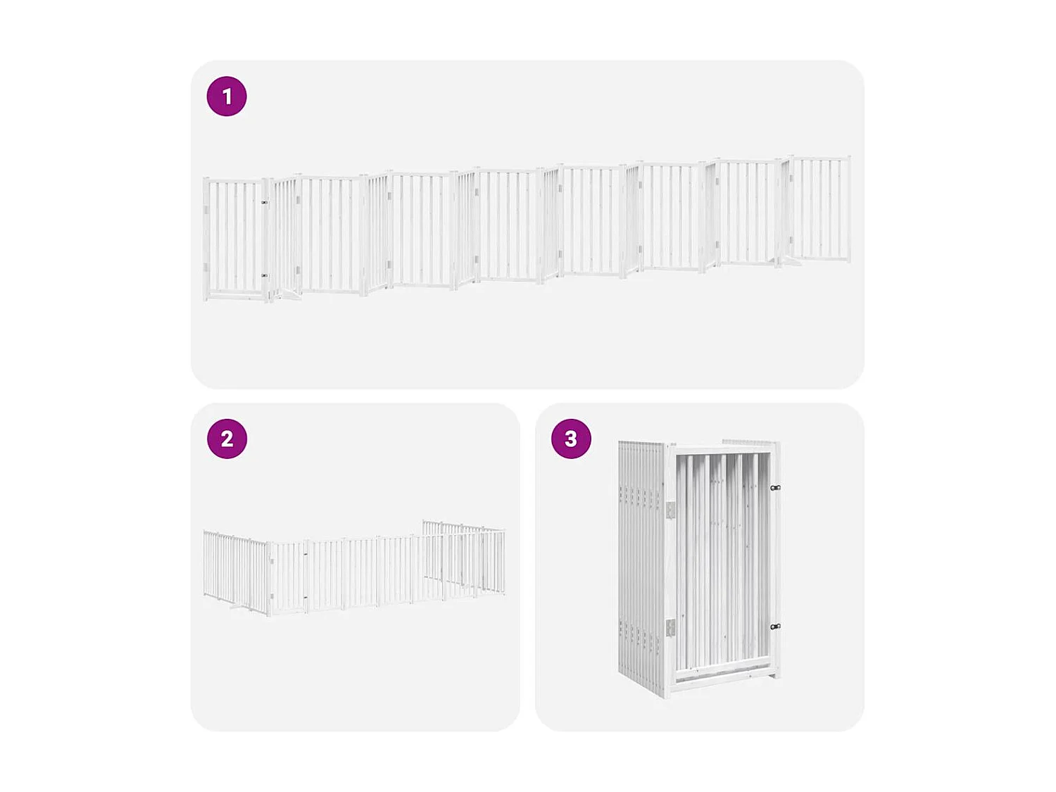 Barrière pour chien porte pliable 15 panneaux bois de peuplier