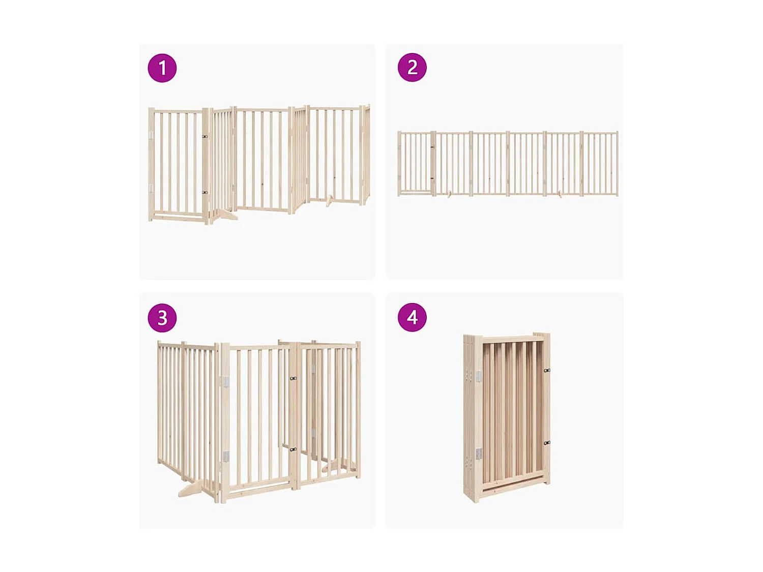 Portão para cães com porta dobrável 6 painéis 300 cm abeto maciço