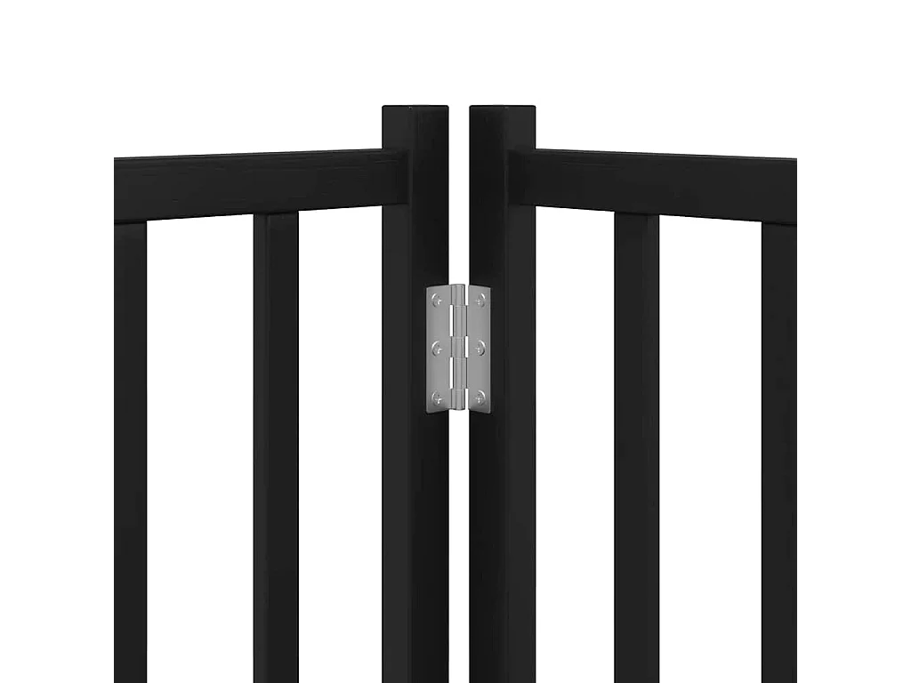 Barrière pour chien porte pliable 9 panneaux noir bois peuplier