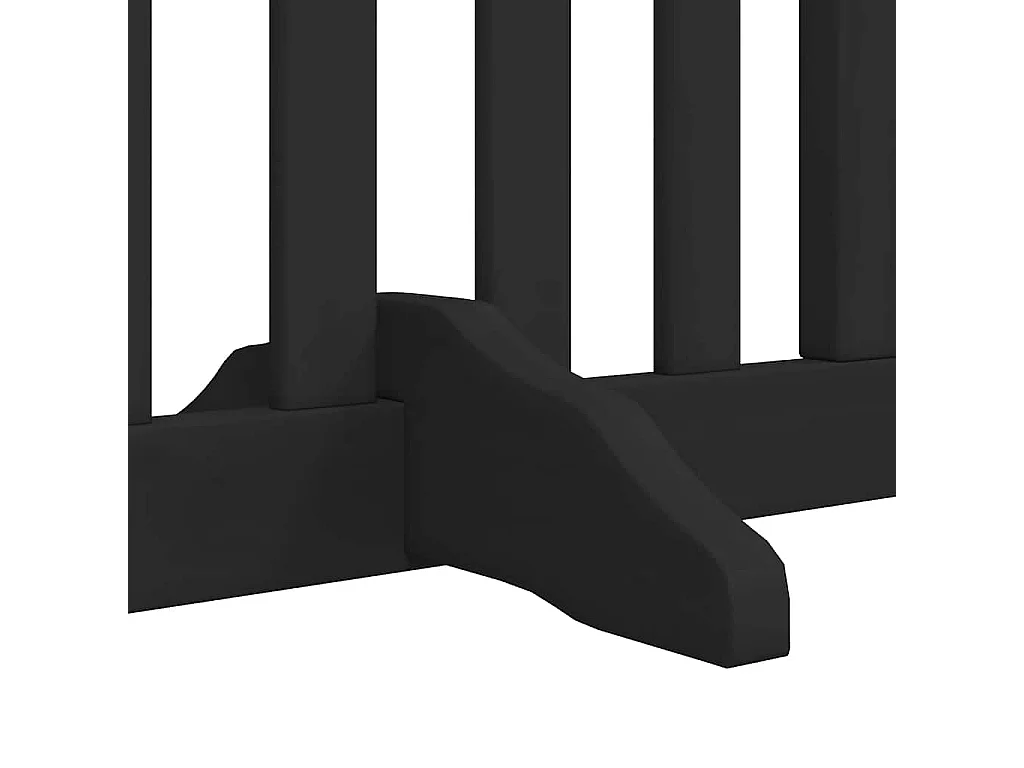 Puerta de perros plegable 12 paneles madera álamo negra 960 cm