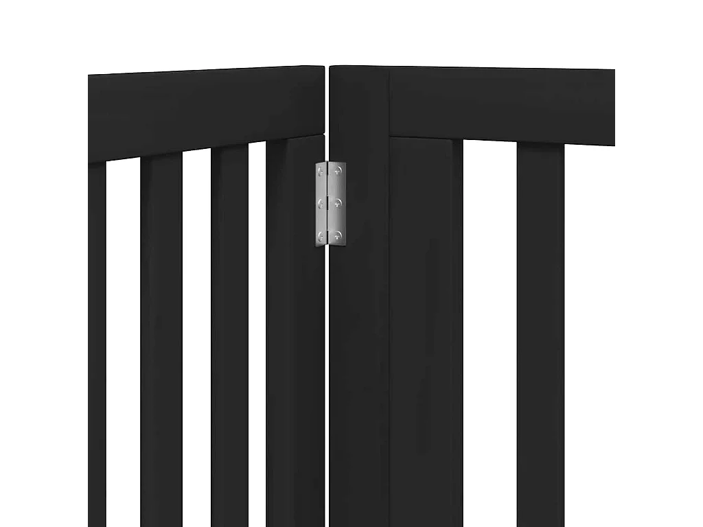 Puerta de perros plegable 12 paneles madera álamo negra 960 cm