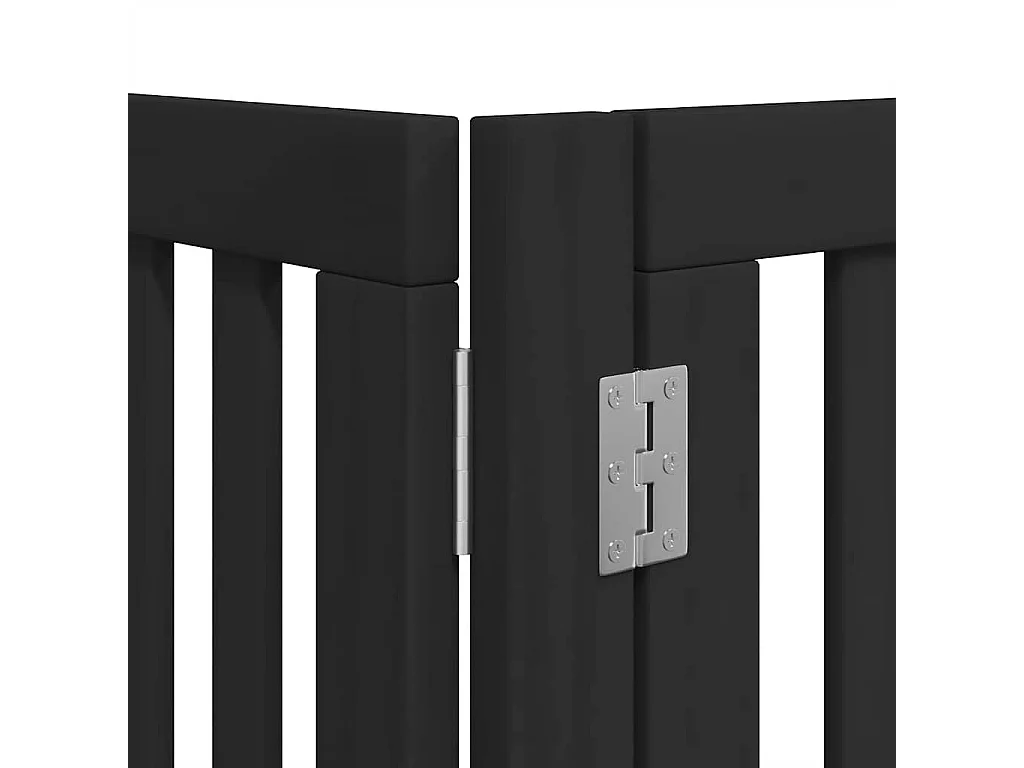 Barrière pour chien porte pliable 12 panneaux noir bois peuplier