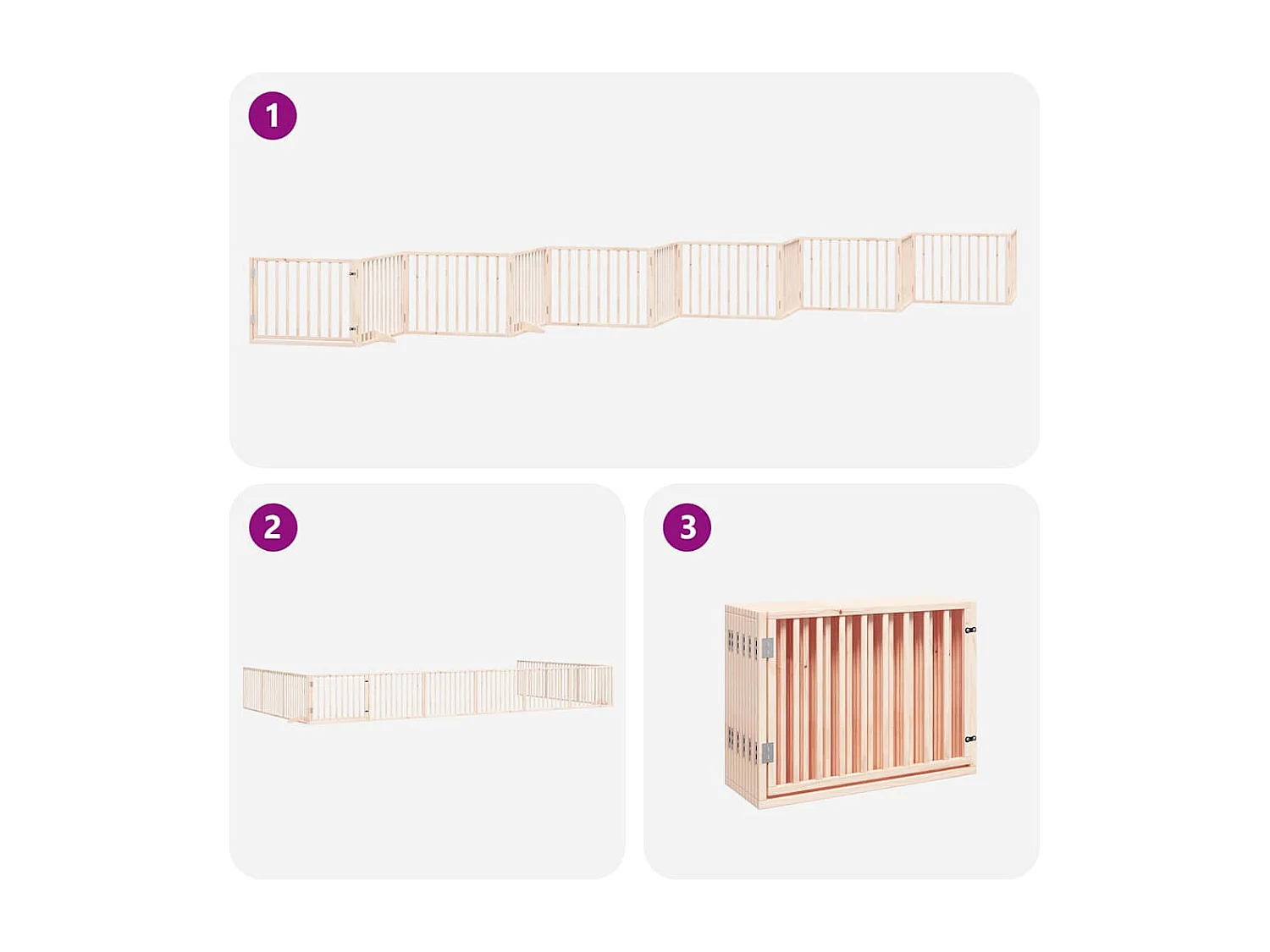 Portão para cães com porta dobrável 12 painéis 960 cm álamo