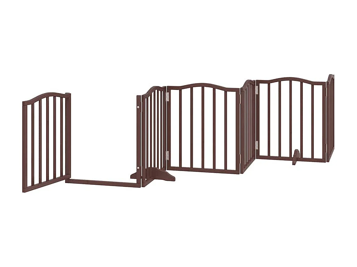 Barrière pour chien porte pliable 12 panneaux bois de peuplier