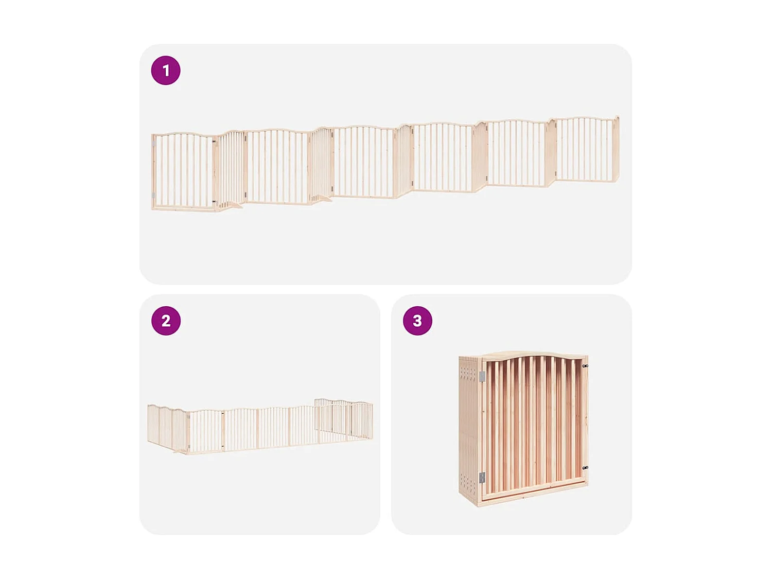 Portão para cães com porta dobrável 12 painéis 960 cm álamo