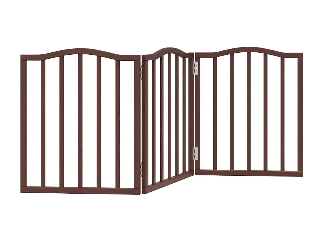 Puerta para perros plegable 3 paneles álamo marrón roble 150 cm