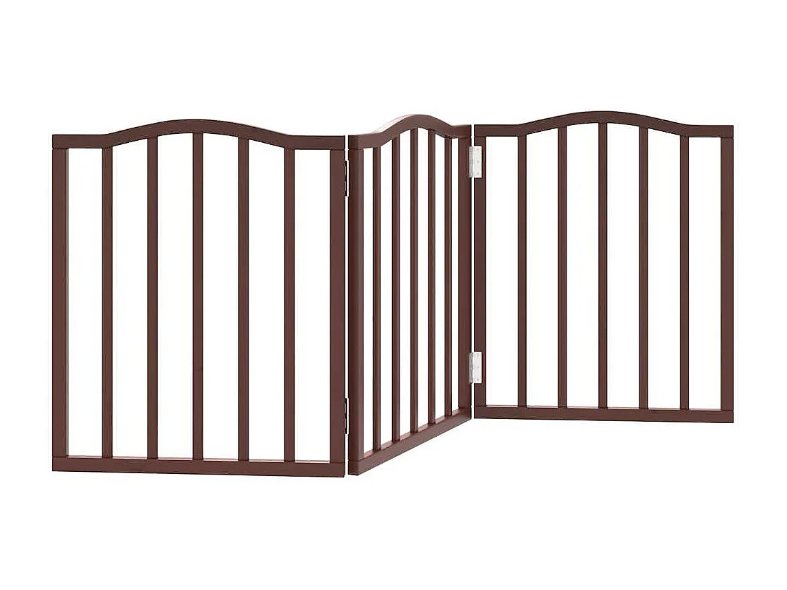 Puerta para perros plegable 3 paneles álamo marrón roble 150 cm