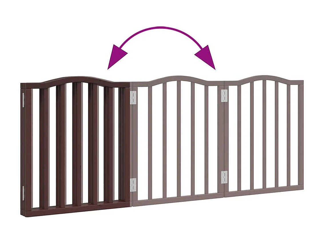 Puerta para perros plegable 3 paneles álamo marrón roble 150 cm