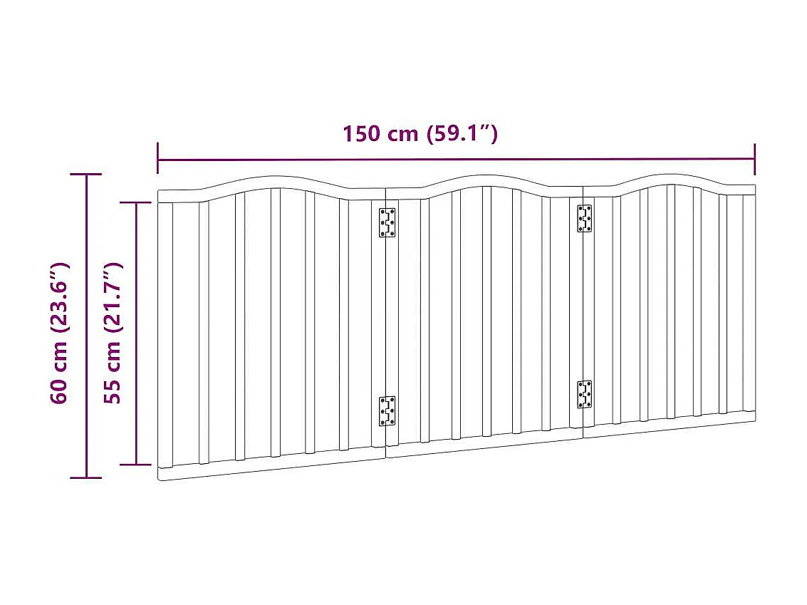 Puerta para perros plegable 3 paneles álamo marrón roble 150 cm