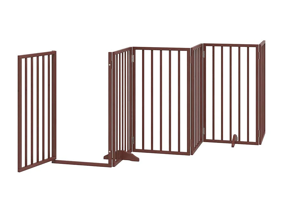 Barrière pour chien porte pliable 9 panneaux bois de peuplier