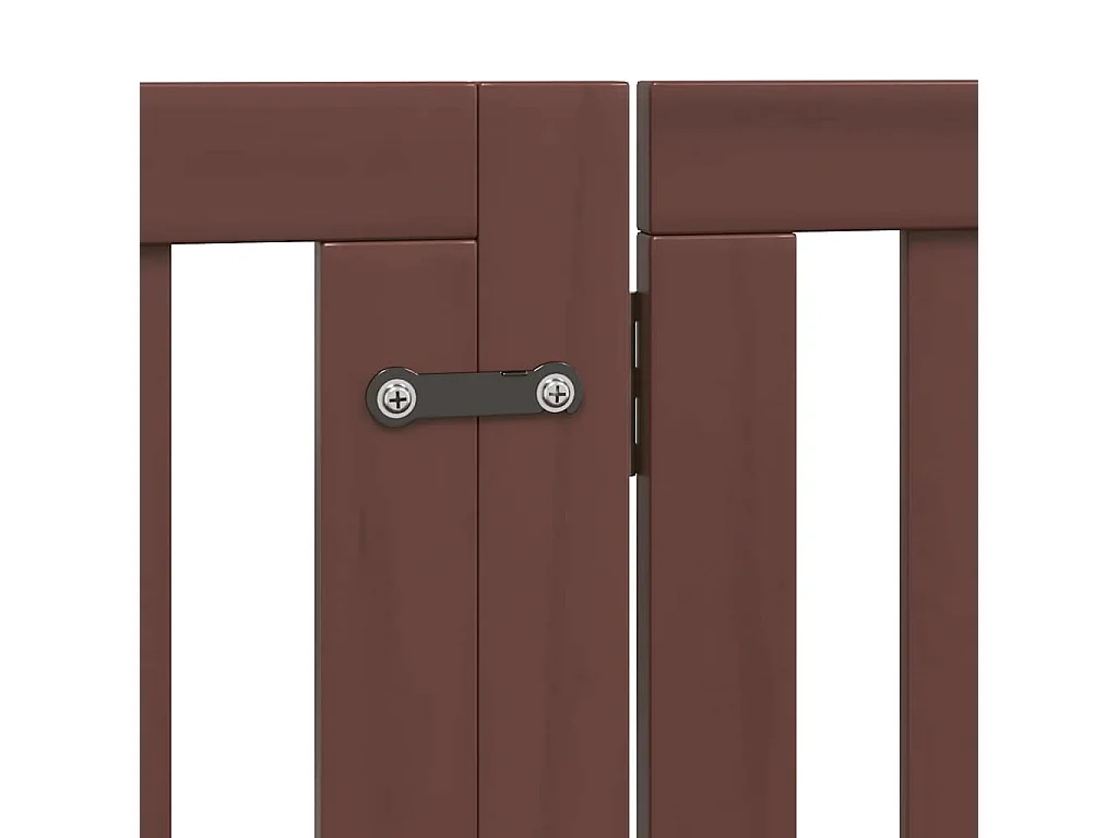 Puerta de perros plegable 6 paneles madera álamo marrón 480 cm