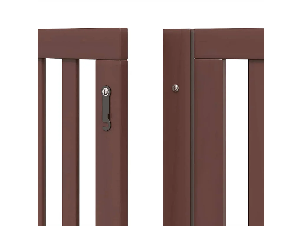 Puerta de perros plegable 6 paneles madera álamo marrón 480 cm