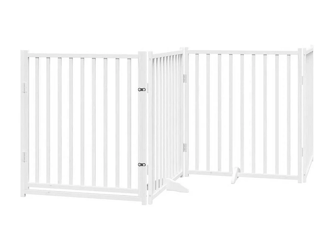 Barrière pour chien porte pliable 12 panneaux bois de peuplier