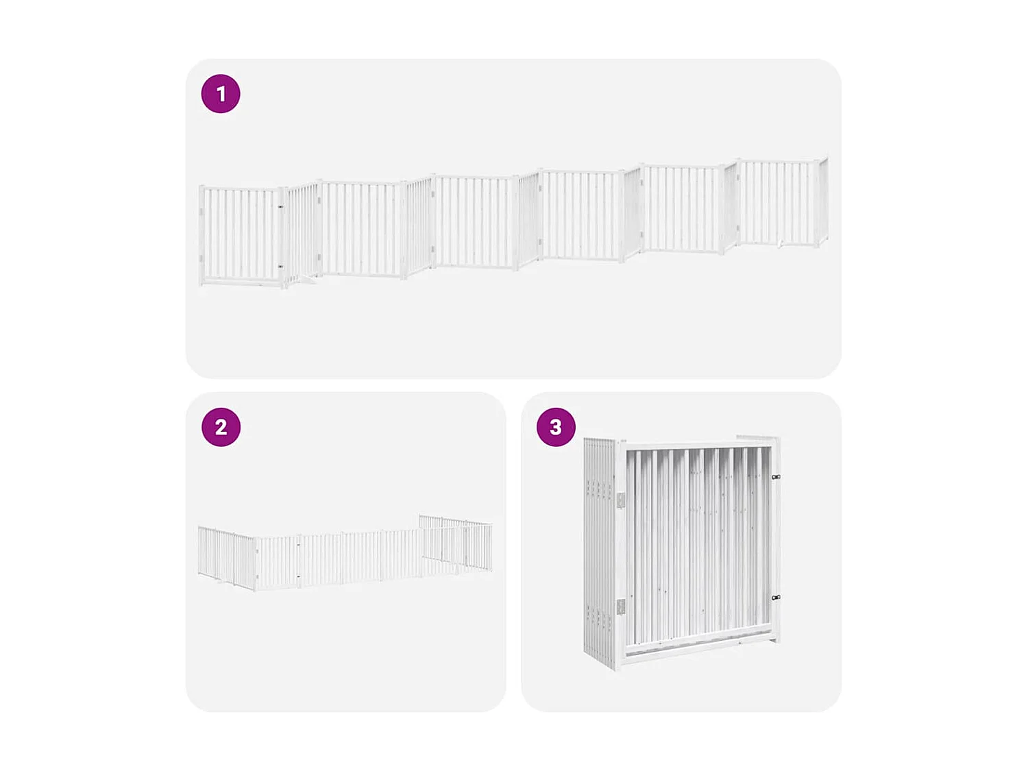 Barrière pour chien porte pliable 12 panneaux bois de peuplier