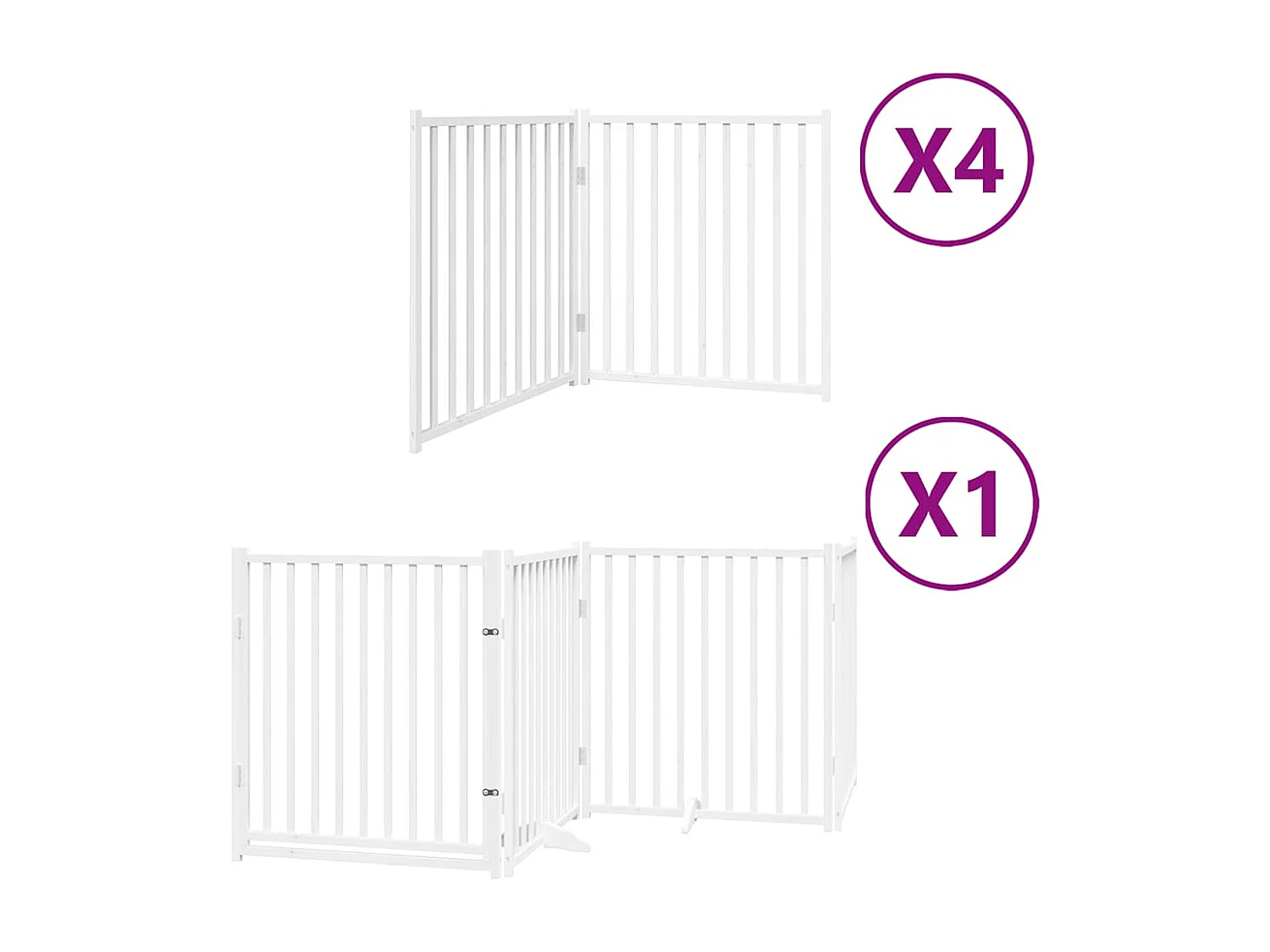 Barrière pour chien porte pliable 12 panneaux bois de peuplier