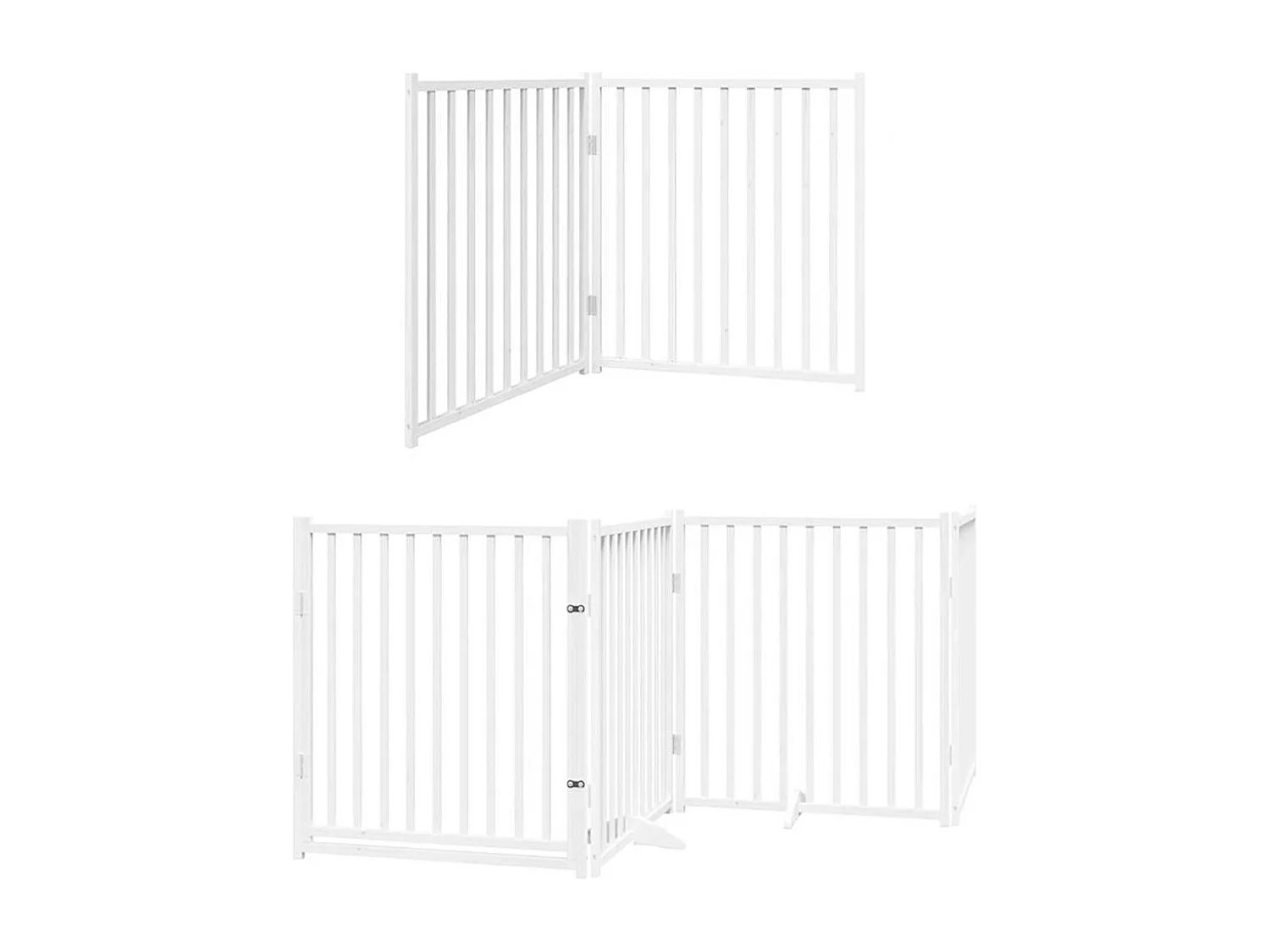 Barrière pour chien porte pliable 12 panneaux bois de peuplier