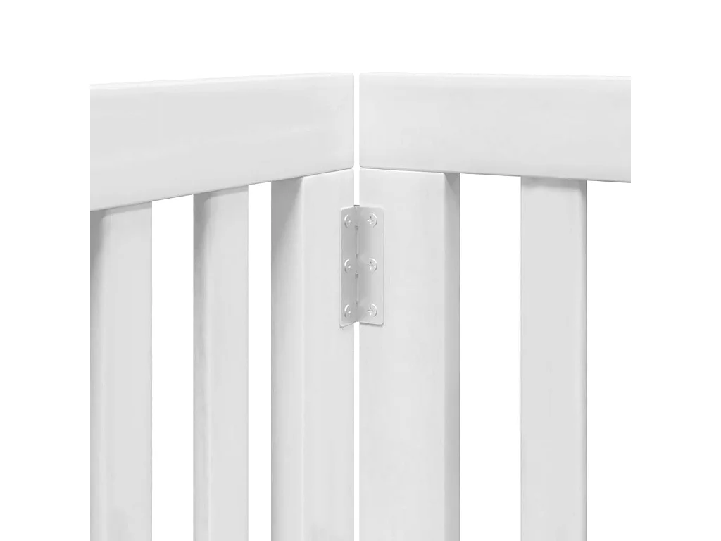 Barrière pour chiens et porte 6 panneaux blanc bois de peuplier