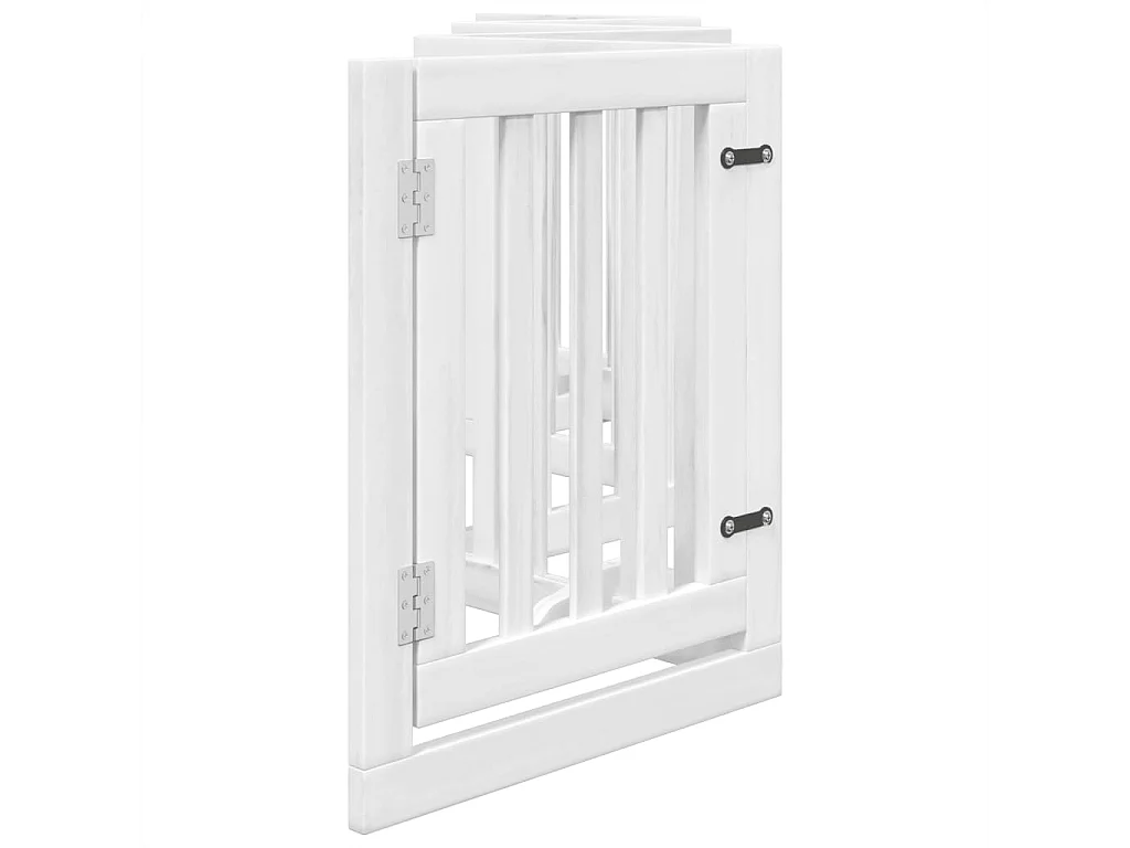 Barrière pour chiens et porte 6 panneaux blanc bois de peuplier