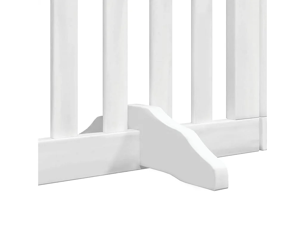 Barrière pour chiens et porte 6 panneaux blanc bois de peuplier