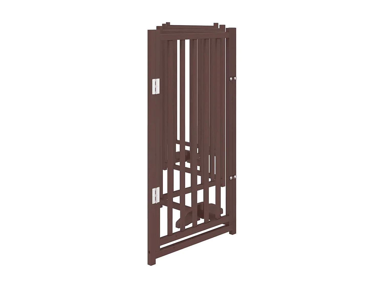 Puerta de perros plegable 6 paneles madera abeto marrón 300 cm