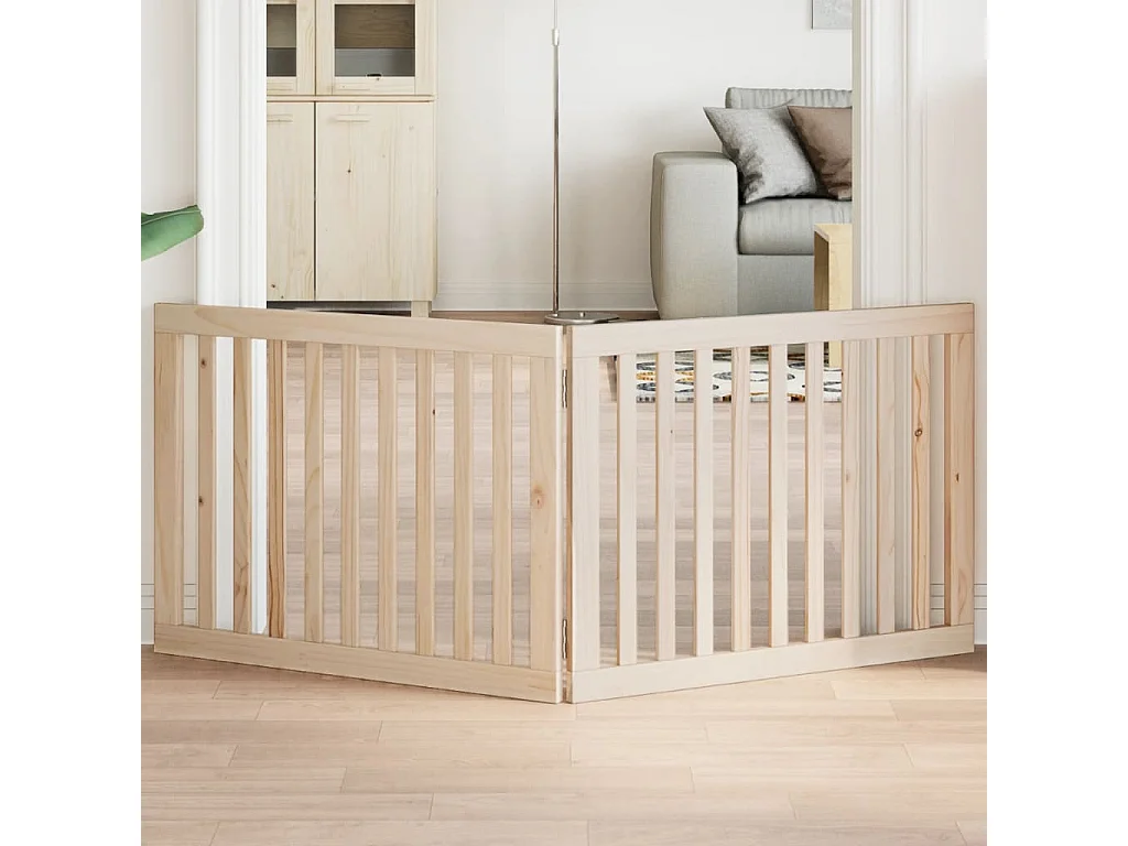 Barrière pour chien pliable à 2 panneaux 160 cm Bois de peuplier