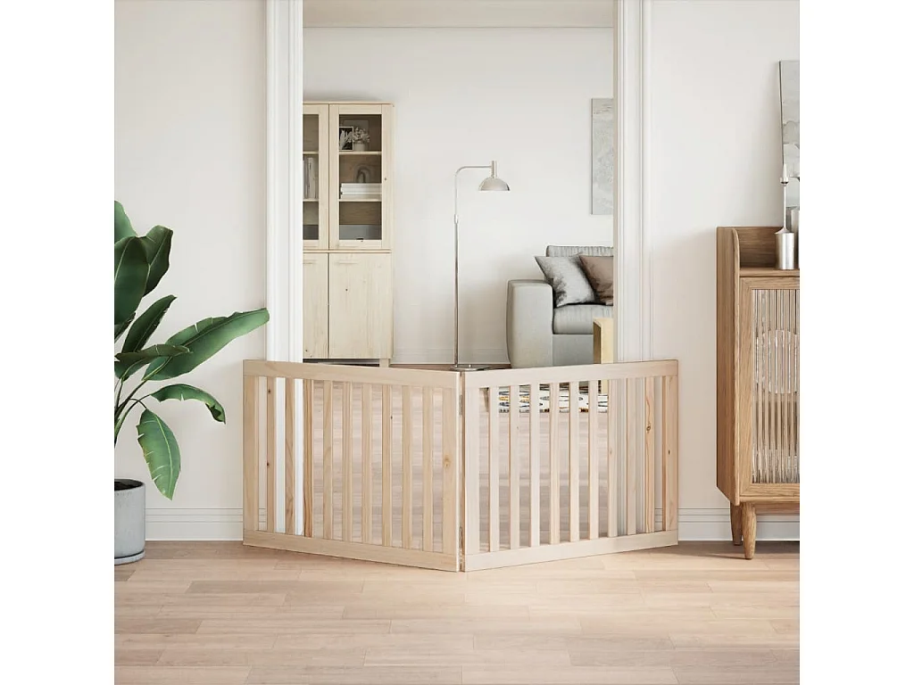 Barrière pour chien pliable à 2 panneaux 160 cm Bois de peuplier