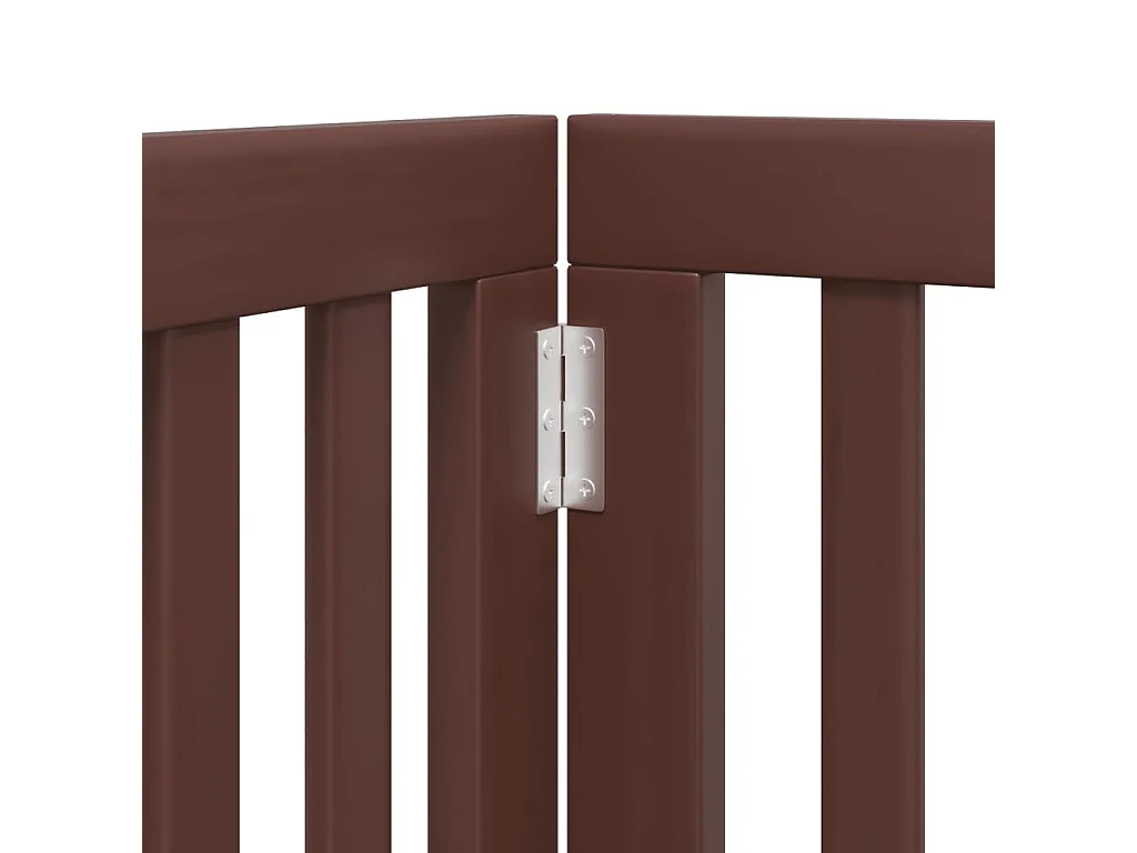 Barrière pour chiens avec porte 6 panneaux bois de peuplier