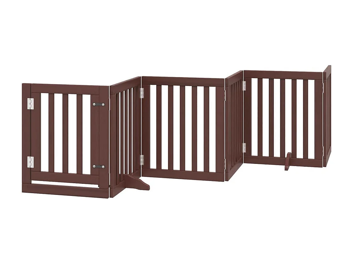 Hondenhek inklapbaar 6 panelen 300 cm populierenhout bruin