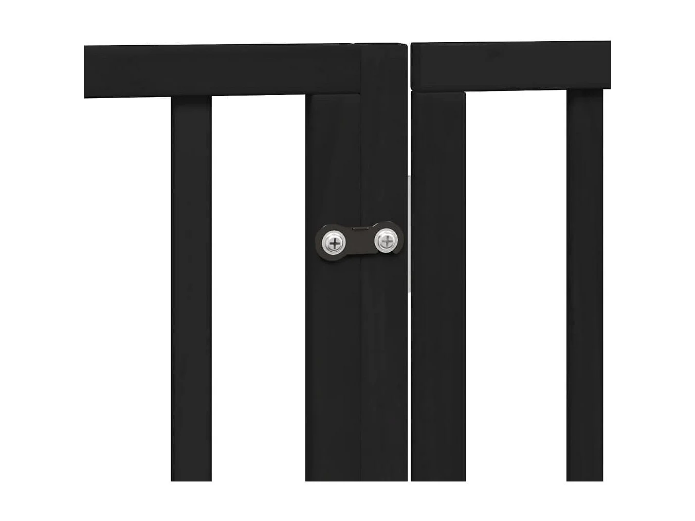 Barrière pour chiens et porte 4 panneaux noir bois de peuplier