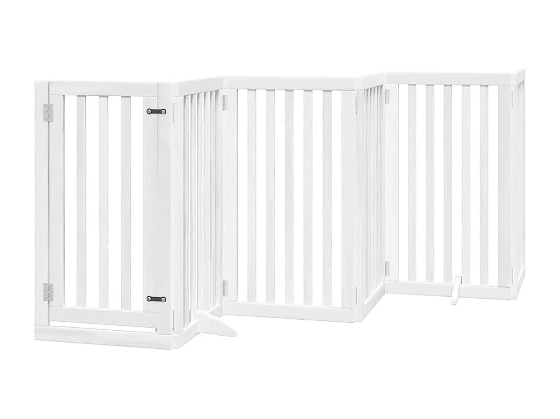 Barrière pour chien porte pliable 15 panneaux bois de peuplier