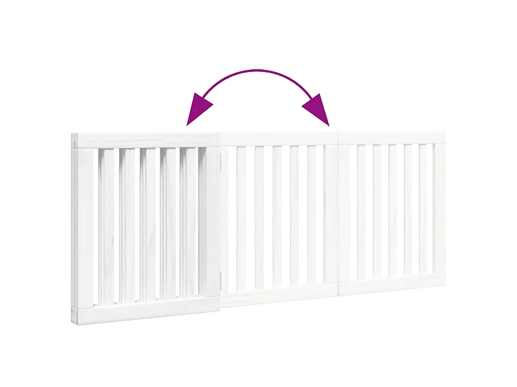 Portão para cães dobrável 3 painéis 150 cm álamo branco