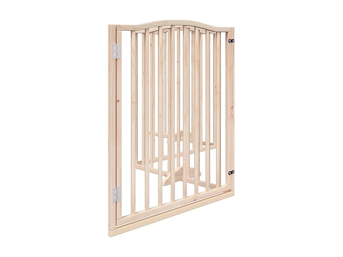 Barrière pour chiens avec porte 4 panneaux bois de peuplier