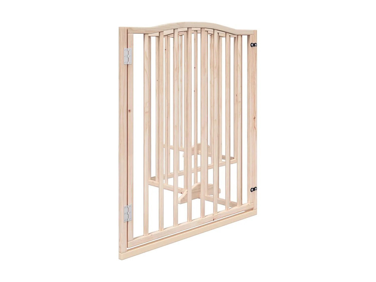 Barrière pour chiens avec porte 4 panneaux bois de peuplier