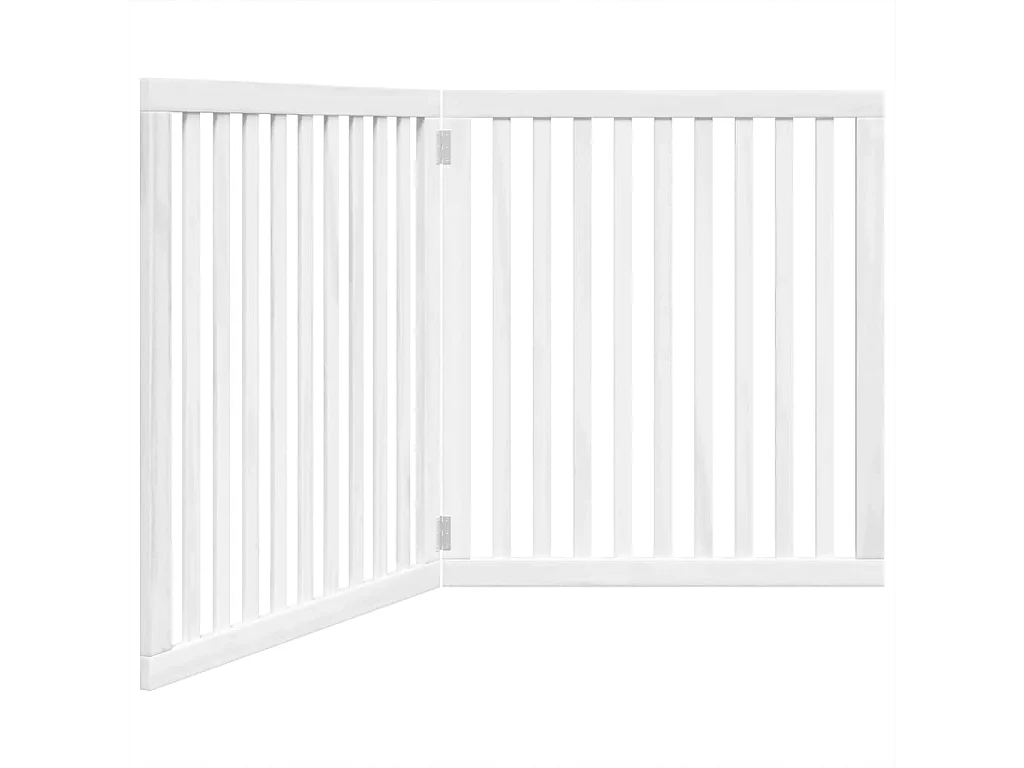 Puerta para perros plegable 2 paneles madera álamo blanca 160cm