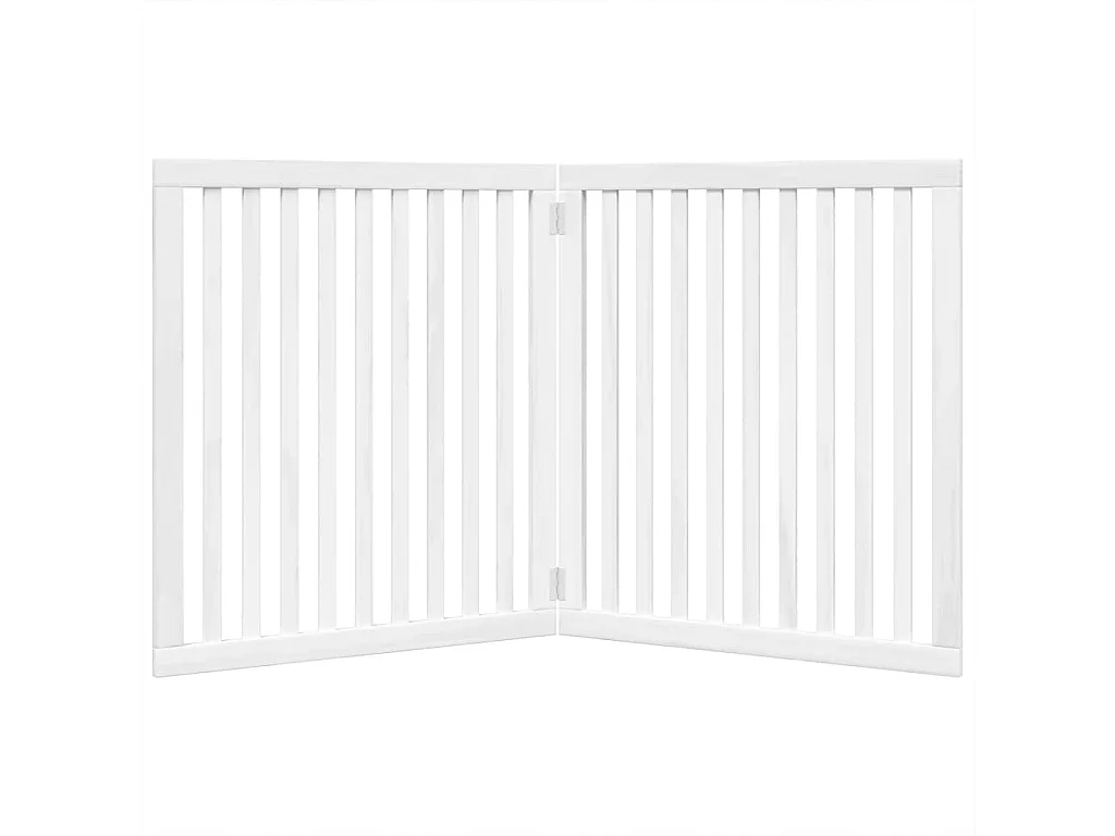 Puerta para perros plegable 2 paneles madera álamo blanca 160cm