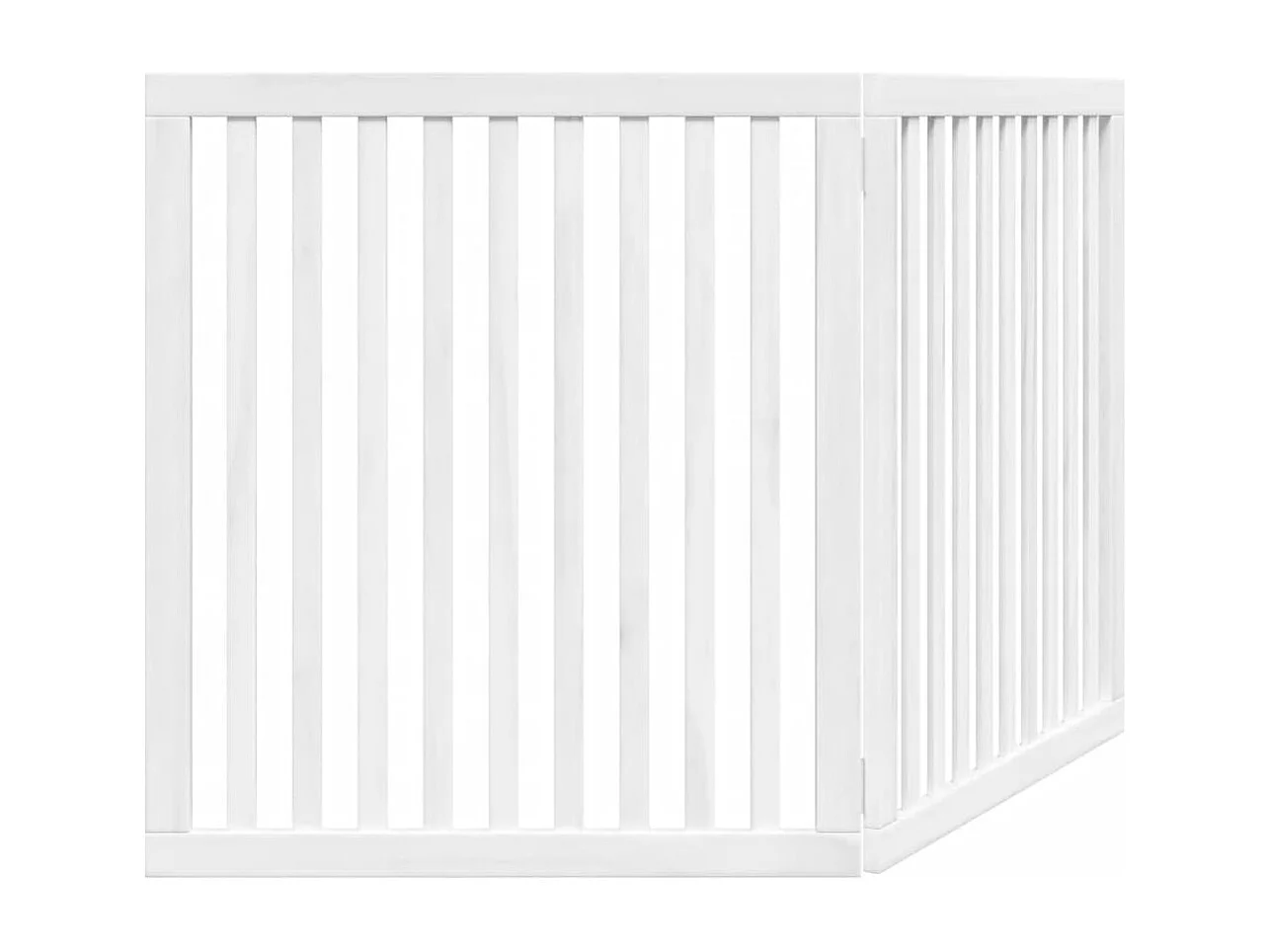 Puerta para perros plegable 2 paneles madera álamo blanca 160cm