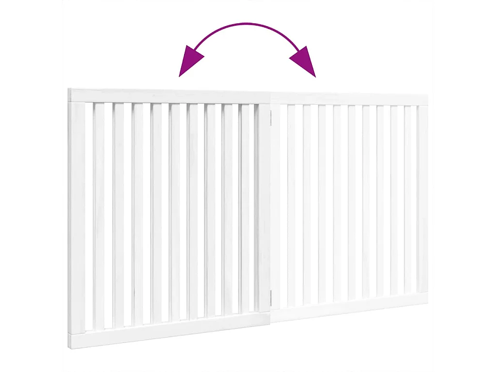 Puerta para perros plegable 2 paneles madera álamo blanca 160cm